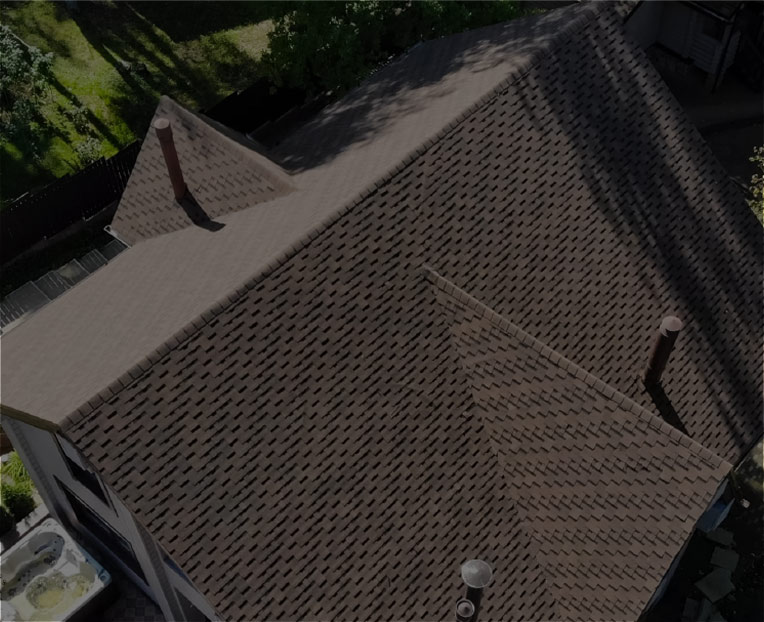 a top down view of a brown roof